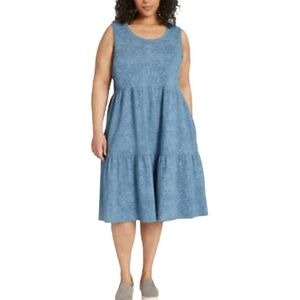 Frye Blue Print Tiered Prairie Bandanna Dress in size XL